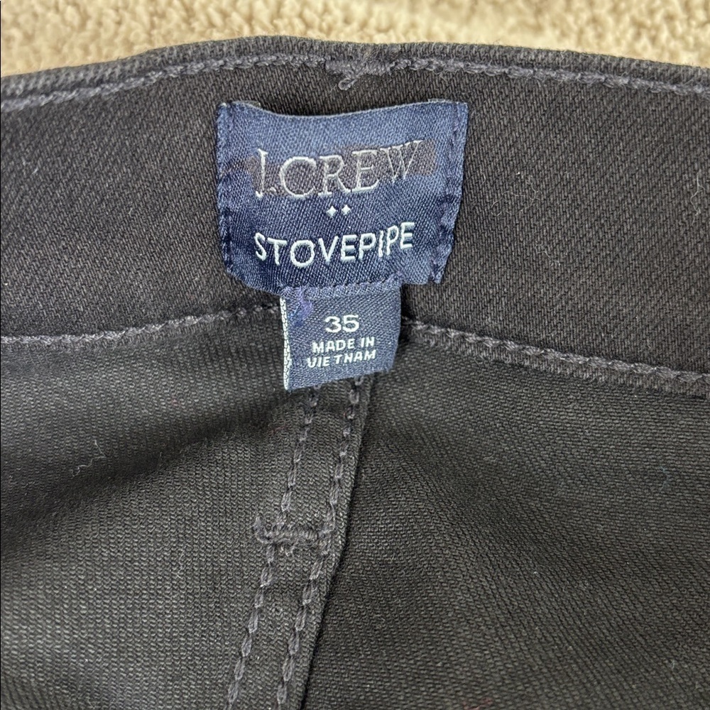 NWT J. Crew Black stovepipe straight leg jean stretch five button size 35 - Picture 8 of 13
